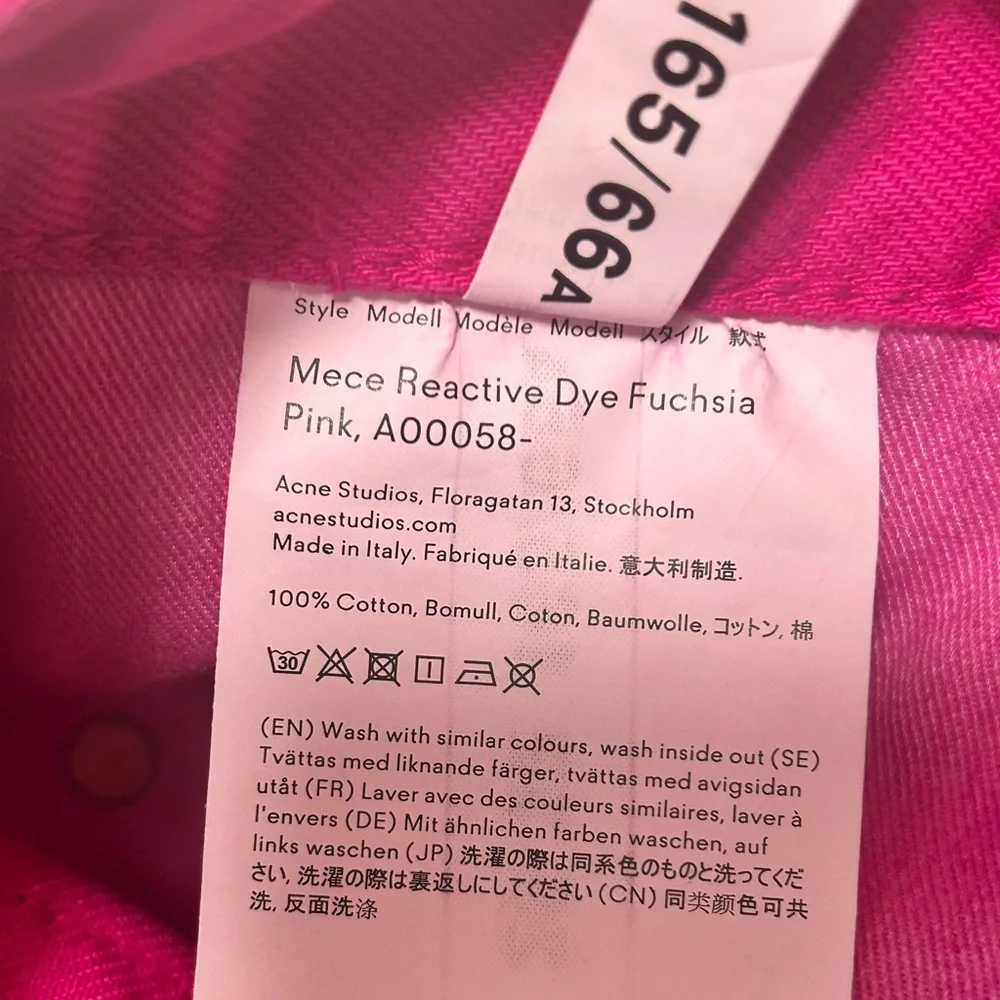 Acne Studios Blå Konst Floragatan 13 Stockholm Mece Reactive Dy Fuchsia Jeans - Picture 6 of 6